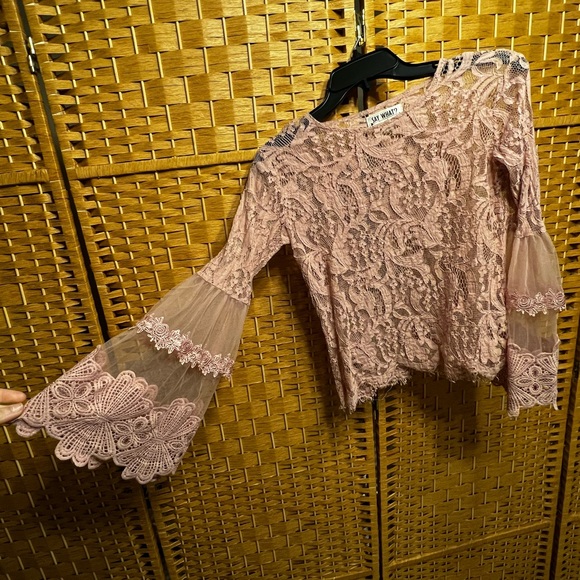 Say What? pink see-through long sleeve top - Picture 3 of 5